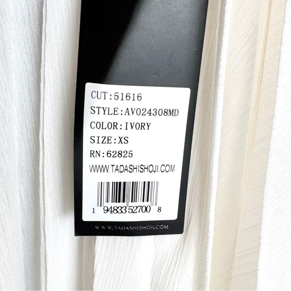 Tadashi Shoji Ivory Pleated Trapeze Chiffon Midi Dress Size XS - Picture 13 of 13